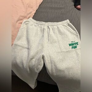 Brand new white fox joggers size large/ extra large